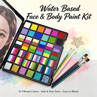 Nouvelle Arrivée XD Professional, Palette de Peinture pour le Visage et le Corps, 42 Couleurs Minérales, Certifiée CE, Non Toxique, Kit pour Usage Intensif, Fête d'Halloween