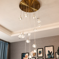 Lustres En Cristal De Luxe Populaire Amérique Australie Lumière Led Pendentif Éclairage pour escalier