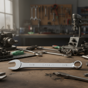 Fervi Combination <b>Wrench</b> 11/16 Inch Chrome Plated Mirror Polished - Product Image 3