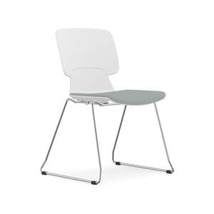 Chaise de salle de conférence moderne DESTON, empilable, pour visiteurs de <span class=keywords><strong>bureau</strong></span>, siège en maille blanche <span class=keywords><strong>sans</strong></span> roulettes, garantie 5 ans - Product Image 4