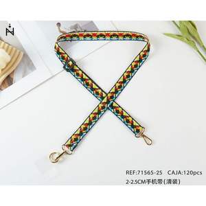 Sangle de téléphone portable Z Crossbody 2-2,5 cm à motifs colorés avec crochets métalliques pour téléphones - Product Image 3