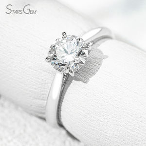 Anillo de diamantes Starsgem, joyería fina, diamante sintético, anillo de compromiso clásico, oro de 10K, 1ct, anillos de diamantes cultivados en laboratorio. - Product Image 4
