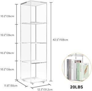 Fabricación de fábrica Ventas al por mayor Unidad de estantería acrílica de 4 niveles transparente moderna Almacenamiento abierto - Product Image 2
