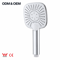 Pommeau de douche portatif ABS à 3 fonctions 115 x 115 mm avec buses en silicone Y10059