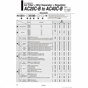 Pièces pneumatiques de AC40C-04DG-V1-B de combinaison d'air de SMC Pneumatics - Product Image 1