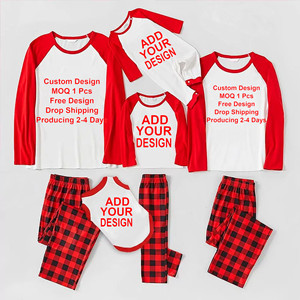 Pyjama de Noël en coton <span class=keywords><strong>et</strong></span> polyester imprimé en 3D personnalisé pour la famille pour l'été <span class=keywords><strong>et</strong></span> le printemps-Pyjamas de Noël assortis - Product Image 2