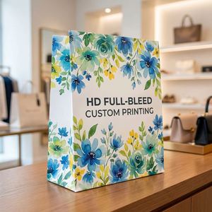 ถุงกระดาษคราฟท์สีน้ำตาลรีไซเคิลพร้อมหูหิ้ว สำหรับร้านอาหาร คาเฟ่ พิมพ์โลโก้ตามสั่ง บรรจุภัณฑ์อาหารแบบนำกลับบ้าน ซื้อของชำ ซื้อกลับบ้าน - Product Image 1