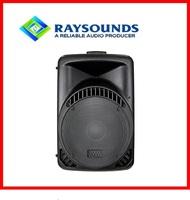 Système de sonorisation portable rechargeable de 15 pouces avec 2 microphones sans fil, Bluetooth/USB/SD, contrôle de l'égaliseur et roues intégrées