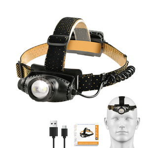 Custom Designed Rechargeable <strong>Headlamp</strong> 600 Lumen LED Zoom Head Torch Lamp Powerful Lithium Ion IP65 Rating - Product Image 1