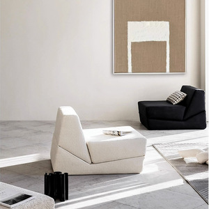 Lazy <b>Sofa</b> Foldable Square <b>Sponge</b> Filled Beanbag Chair <b>For</b> Living Room Bedroom Apartment Leisure Use Milky Color - Product Image 2