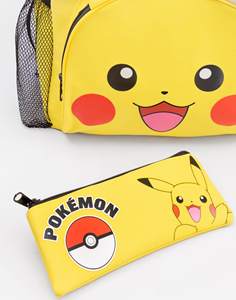 Fabrik OEM Langlebiges 4-Teiliges Rucksack-Set aus Polyester mit Lunchbox, Wasserflasche und Federmäppchen, Gelb, Pokémon <span class=keywords><strong>Pikachu</strong></span> - Product Image 3