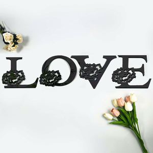 Pegatina de Pared de Letras de Acrílico con Diseño de Rosa de 20 cm, Decoración de Pared para Sala de Estar de Hotel, Pegatina de Pared con Respaldo Autoadhesivo - Product Image 4