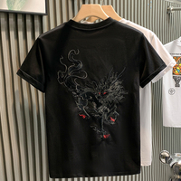 T-shirt pour homme personnalisé de haute qualité, broderie de logo, vêtements pour homme, décontracté, manches courtes, coton lourd, t-shirt brodé pour homme, blanc