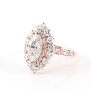 Offre Spéciale bague de mariage pour femmes 1 carat forme marquise fleur de luxe moissanite bague de fiançailles - Product Image 1