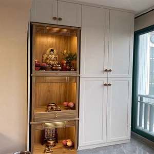 Vente directe d'usine, armoire à Bouddha en bois et marbre sur mesure pour usage domestique, armoire à Bouddha moderne - Product Image 2