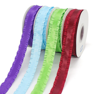FangZHI Polyester Satin Ribbon 2.2cm Solid Color Woven Ruffled Webbing For Diy Hair Accessories Flower Packaging - Product Image 2