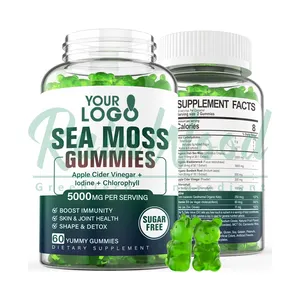 Ekstrak tanaman suplemen alami Irish Sea Moss OEM Sea Moss Gummies