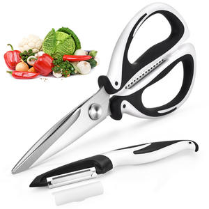 Ciseaux de cuisine en acier inoxydable Penguin, ultra-affûtés, pour fruits de mer, barbecue, découpe de poulet, légumes et fruits, épluchage - Product Image 2