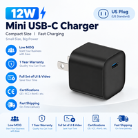 Chargeur mural USB-C universel HNT 5V2.4A 12W à charge rapide pour téléphone portable, prise US, avec protection OVP OCP