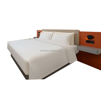 Ensemble matelas et tête de lit double moderne avec cadre solide, table de chevet incluse, pour appartement, hôtel, chambre à coucher – Mobilier durable