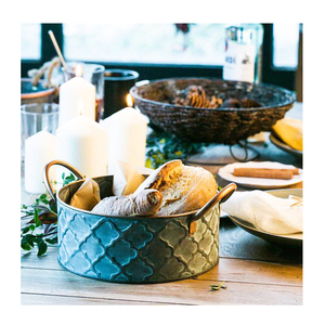 Panier à fruits en fer rustique pour hôtels et restaurants à domicile plateau de service galvanisé en fer métallique de haute qualité meilleur vendeur - Product Image 1