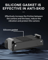 Adaptateur de fixation pour caméra d'action KC09 avec trou de vis 1/4 pouce et base plate pour perches d'extension de vlogging