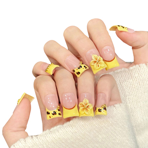Uñas Postizas [Huang Ying Zhu <span class=keywords><strong>Yun</strong></span>] con Diseño de Estrellas, Forma Cuadrada, Estilo de Pedrería - Product Image 1