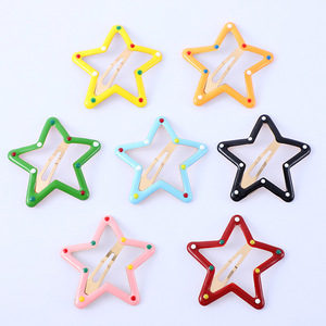 Barrette à cheveux étoile à cinq branches 12 cm en résine plastique, clip BB pour enfant, usage quotidien - Product Image 1