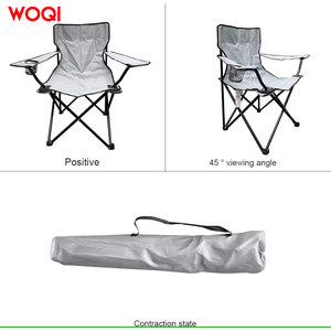 เก้าอี้พับพกพาสำหรับกิจกรรมกลางแจ้ง Woqi น้ำหนักเบา เหมาะสำหรับชายหาด พร้อมกระเป๋าสำหรับพกพา สำหรับการตั้งแคมป์และการเดินทาง สีเทา - Product Image 5