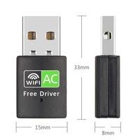 Controlador gratuito 650M Wi-Fi Dongle tarjeta adaptadora tarjeta de red inalámbrica portátil 650Mbps WiFi receptor transmisor para PC portátil