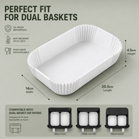 [Vente directe usine] 200 feuilles de papier sulfurisé blanc jetable de 8 pouces pour friteuse à air - Antiadhésif 38 g/m² pour Ninja Foodi