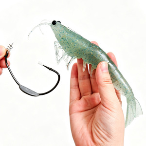Leurre de pêche géant en TPE souple et plat de 225 mm, 38 g, luminescent, imitation crevette, pour eau salée - Product Image 5