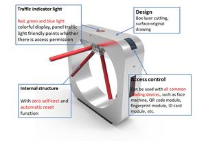 Barrière d'entrée à prix d'usine, porte à <span class=keywords><strong>Angle</strong></span> rond, code à barres, contrôle d'accès, trépied automatique, tournevis, fabricant chinois - Product Image 3