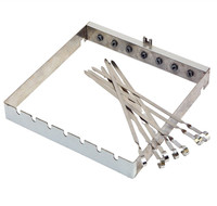 Barbecue électrique rotatif automatique - Acier inoxydable, charbon de bois, pieds longs, 7 brochettes, intérieur/extérieur pour la maison et la terrasse