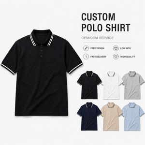 Polo pour homme en spandex/polyester avec logo personnalisé, manches courtes, couleur unie, respirant, design décontracté, service OEM ODM - Product Image 1