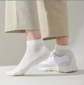 Wholesale Classical Plain Mesh Men's Short Custom Cotton Business <b>Socks</b> – Summer Casual Ankle <b>Socks</b> - Product Image 2