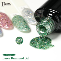 Esmalte de Uñas en Gel BD Laser Shiny Diamond, Colección de Esmaltes de Uñas en Gel Reflectantes Disco Súper Modernos, Esmalte de Uñas en Gel con Brillo de Diamante Láser Único