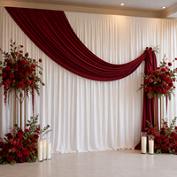 Rideaux de fond en tissu polyester soie laiteuse ivoire 10x10 pieds pour événements d'anniversaire, décoration de scène, fournitures de draperies de mariage - Vente en gros