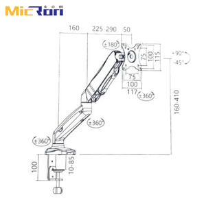 Support d'écran d'ordinateur LCD à <span class=keywords><strong>bras</strong></span> articulé VESA 100x100mm pour moniteur <span class=keywords><strong>27</strong></span> <span class=keywords><strong>pouces</strong></span>, vente chaude - Product Image 6