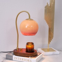Lampe chauffe-bougie ronde en bois massif de style nordique avec contrôle électrique à intensité variable pour la décoration intérieure et l'aromathérapie