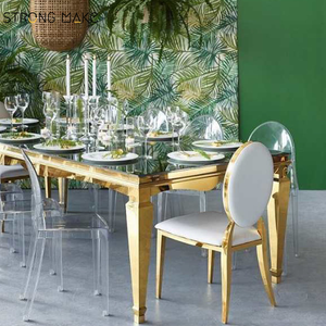 Chaise en vrac dorée en acier inoxydable Luxe moderne blanc Banquet Cérémonie Événements Fête de mariage Chaise de mariage <span class=keywords><strong>pour</strong></span> hôtel <span class=keywords><strong>Restaurant</strong></span> - Product Image 5