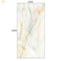 Dalles de marbre onyx bleu or galaxie de luxe, carreaux de céramique en agate de grand format pour la décoration murale du hall de villa