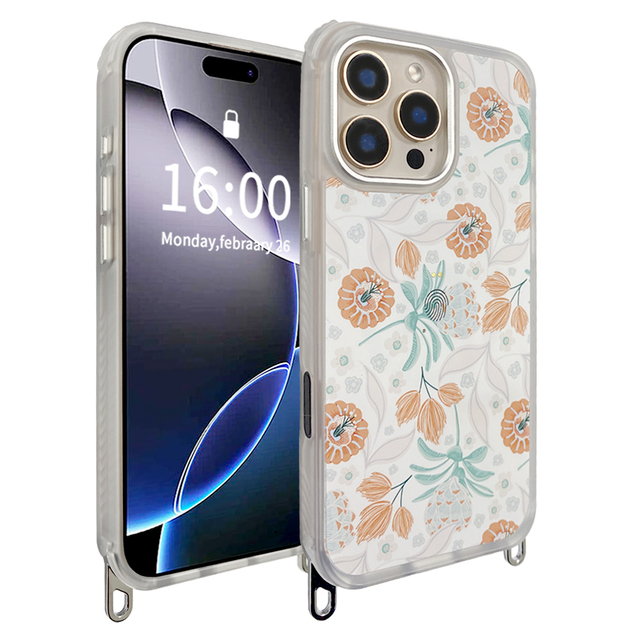 Luxury Custom Printed Logo Transparent Floral Gradient Clear Glitter AI smart Magnetic Phone Case for Iphone 16 15