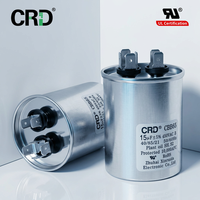 Kapasitor Film CBB65 Tipe Pin 15UF450V Bersertifikasi CRD, Casing Aluminium, Braket Baut, Kelas B / Bersertifikasi ROHS untuk Rumah Kecil