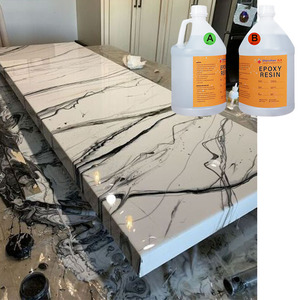 Clear Transparent Bulk Self-Leveling <b>Epoxy</b> Resin Two Component Crystal AB Glue for Stone/Wood <b>Table</b> <b>Top</b> - Product Image 4