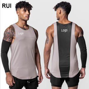 RUIQUWIN, chaleco deportivo de verano con logotipo personalizado para hombre, diseño de retazos de secado rápido, camiseta de entrenamiento transpirable sin mangas para entrenamiento de baloncesto - Product Image 1