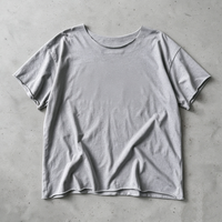 T-shirts en coton de haute qualité 150 g/m² à coupe courte et ourlet brut, coupe ajustée, effet vieilli personnalisé pour marque, pour usine de confection