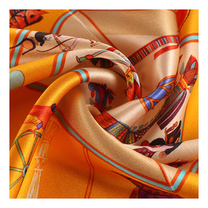 Foulard carré en soie 100% pour animatrice, écharpe de luxe, impression en Satin Mulberry, 53x53 CM - Product Image 6