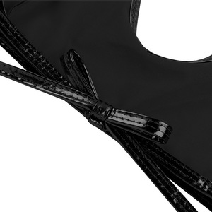 Women Latex Sexy Shiny Bra Lingerie Halter Neck Backless Bikini Bra Faux <strong>Leather</strong> Sleeveless Low Cut Sexy Erotic <strong>Bralette</strong> Tops - Product Image 6