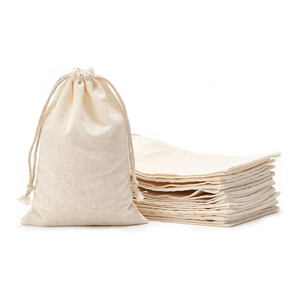 ถุงผ้าฝ้ายเนื้อนุ่มแบบมีเชือกผูกสำหรับใส่เครื่องสำอาง เครื่องประดับ และบรรจุภัณฑ์ของขวัญชิ้นเล็ก - Product Image 1